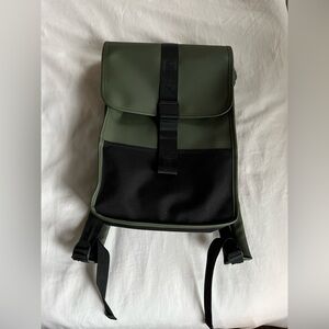Rains Green and Black Waterprooof Backpack
